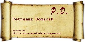 Petreasz Dominik névjegykártya
